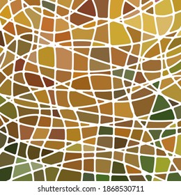 abstract vector stained-glass mosaic background - brown and orange