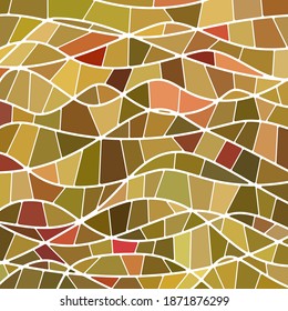fondo abstracto de mosaico vectorial de vidrio teñido - marrón y naranja