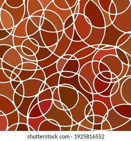 abstract vector stained-glass mosaic background - red and orange circles