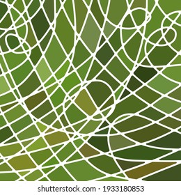 abstract vector stained-glass mosaic background - green and brown