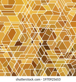 abstract vector stained-glass mosaic background - orange and brown