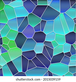 abstract vector stained-glass mosaic background - blue and violet