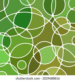 abstract vector stained-glass mosaic background - green and brown circles