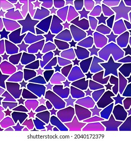 abstrakter, Vektorgrafik-Mosaikhintergrund - violette und violette Sterne