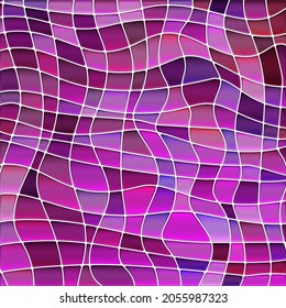 abstract vector stained-glass mosaic background - purple and violet