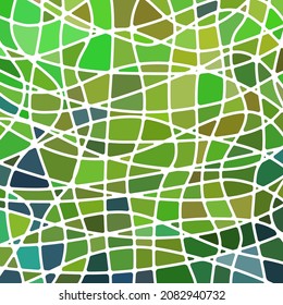 abstract vector stained-glass mosaic background - green and brown