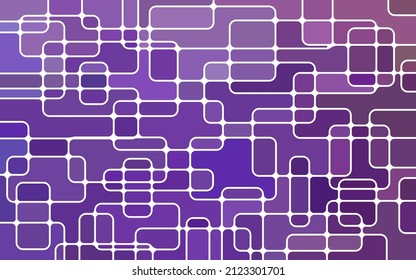abstract vector stained-glass mosaic background - purple and violet rectangles