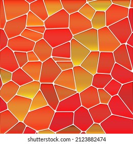 abstract vector stained-glass mosaic background - red and orange