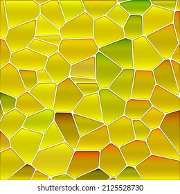 abstract vector stained-glass mosaic background - golden yellow