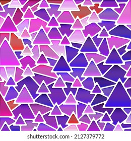 abstract vector stained-glass mosaic background - purple and violet triangles