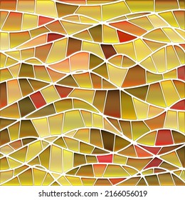 abstract vector stained-glass mosaic background - yellow and orange