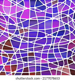 abstract vector stained-glass mosaic background - purple and violet