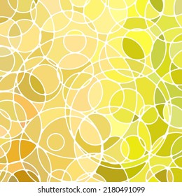 abstract vector stained-glass mosaic background - yellow and beige circles