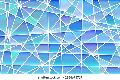 abstract vector stained-glass mosaic background - light blue