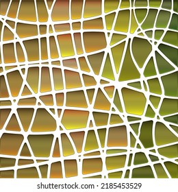 abstract vector stained-glass mosaic background - green and brown