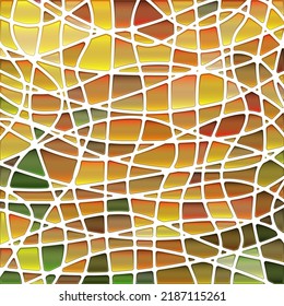 abstract vector stained-glass mosaic background - yellow and orange