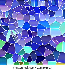 fondo abstracto de mosaico de vidrio teñido vectorial - azul y violeta