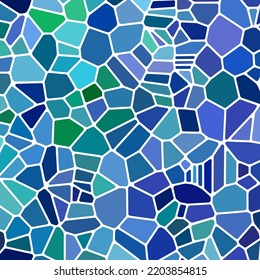 abstract vector stained-glass mosaic background - blue and green