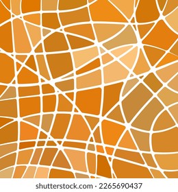 abstract vector stained-glass mosaic background - orange and brown