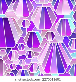 abstract vector stained-glass mosaic background - purple and violet
