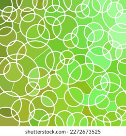 abstract vector stained-glass mosaic background - green circles