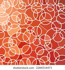 abstract vector stained-glass mosaic background - red and orange circles