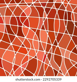 abstract vector stained-glass mosaic background - red and brown
