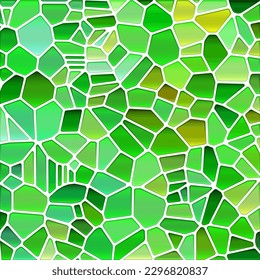 fondo abstracto de mosaico de vidrio teñido vectorial - verde y marrón