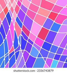 abstract vector stained-glass mosaic background - blue and violet