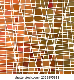 abstract vector stained-glass mosaic background - orange and brown