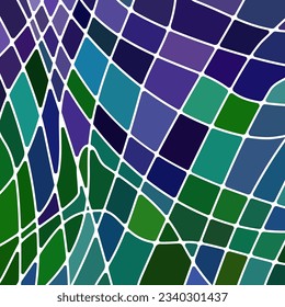 abstract vector stained-glass mosaic background - green and violet