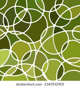abstract vector stained-glass mosaic background - green circles