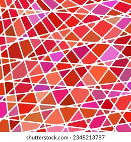 abstract vector stained-glass mosaic background - red and orange