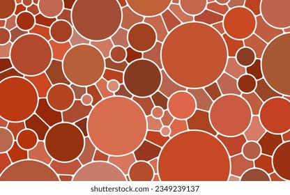 abstract vector stained-glass mosaic background - red circles