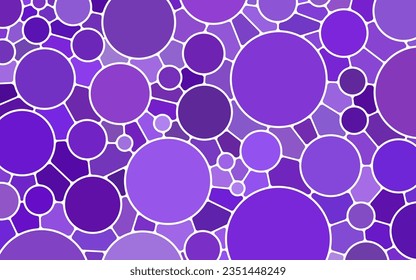 abstract vector stained-glass mosaic background - purple and violet circles