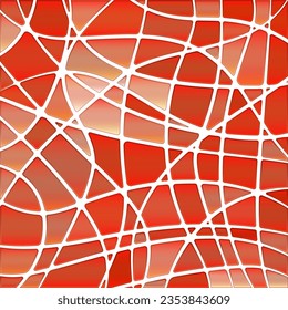abstract vector stained-glass mosaic background - bright red