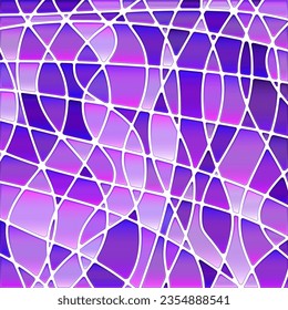 abstract vector stained-glass mosaic background - purple and violet