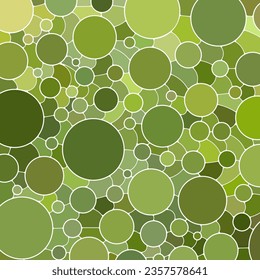 abstract vector stained-glass mosaic background - green circles