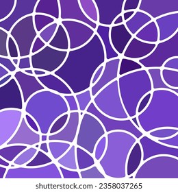 abstract vector stained-glass mosaic background - purple and violet circles