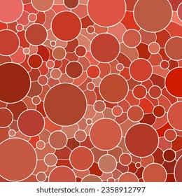 abstract vector stained-glass mosaic background - red circles