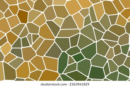 abstract vector stained-glass mosaic background - brown and green