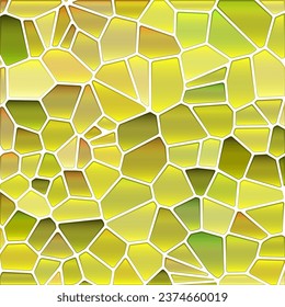 abstract vector stained-glass mosaic background - yellow and green