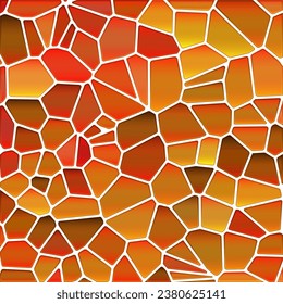 abstract vector stained-glass mosaic background - orange and red