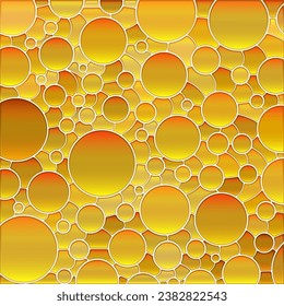 abstract vector stained-glass mosaic background - orange circles