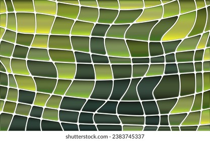 abstract vector stained-glass mosaic background - green and brown