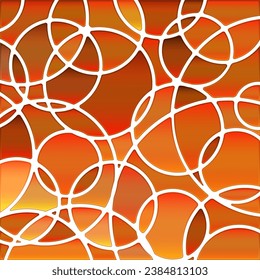 fondo abstracto de mosaico vectorial de vidrio teñido - círculos naranja y marrón