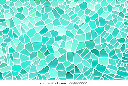 abstract vector stained-glass mosaic background - blue and green