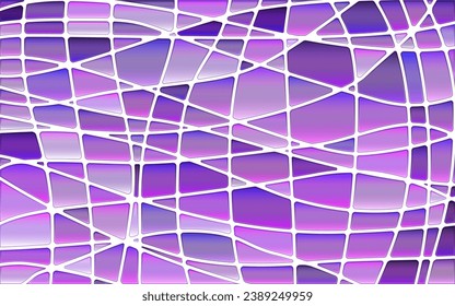 abstract vector stained-glass mosaic background - purple and violet
