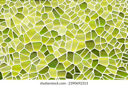 abstract vector stained-glass mosaic background - green and brown