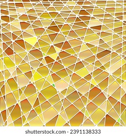 abstrakte Vektorgrafik-Mosaikhintergrund aus buntem Glas - goldengelber Hintergrund